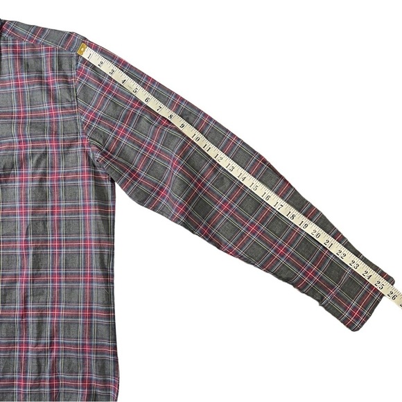 NWT J. Maverick Grey and Red Plaid Button Down Shirt sz M - Picture 8 of 10